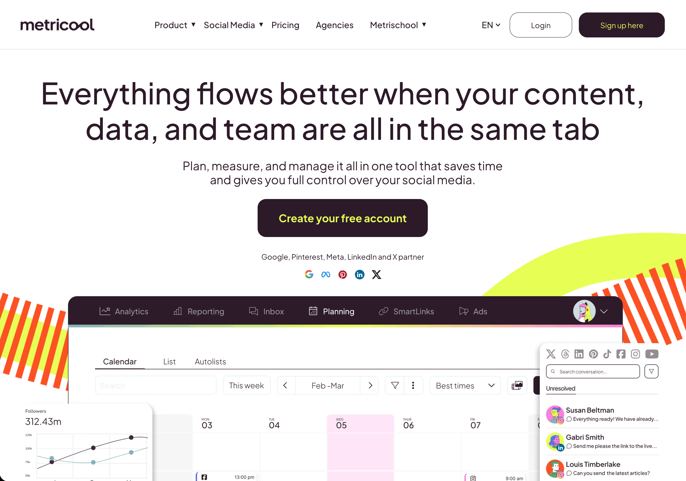 Metricool screenshot